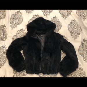 COPY - GUESS GENUINE FUR COAT W/ LEATHER TRIMMING…
